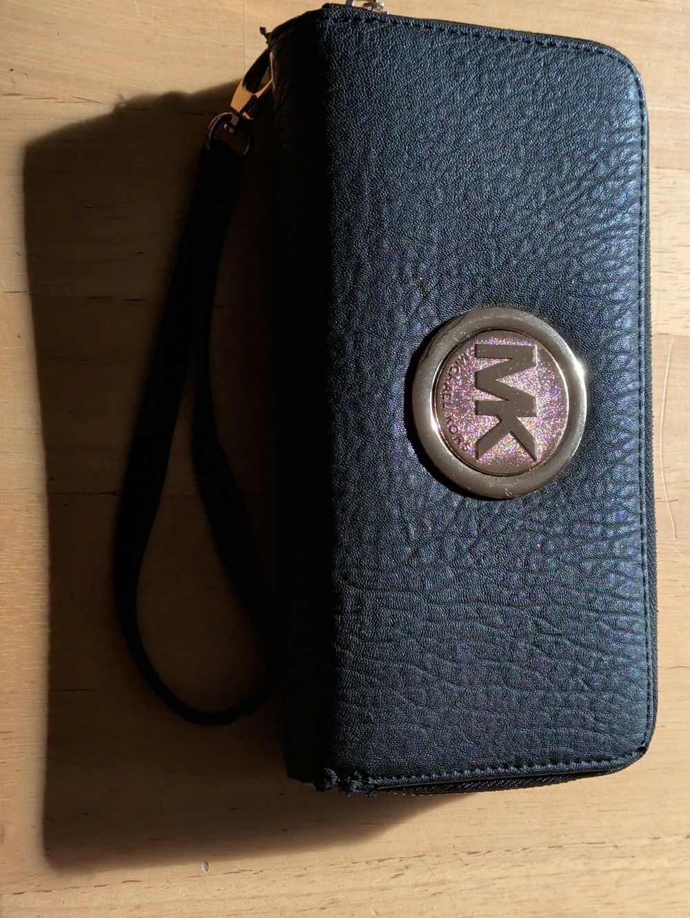 Michael Kors Black Zip-Around Wristlet Wallet